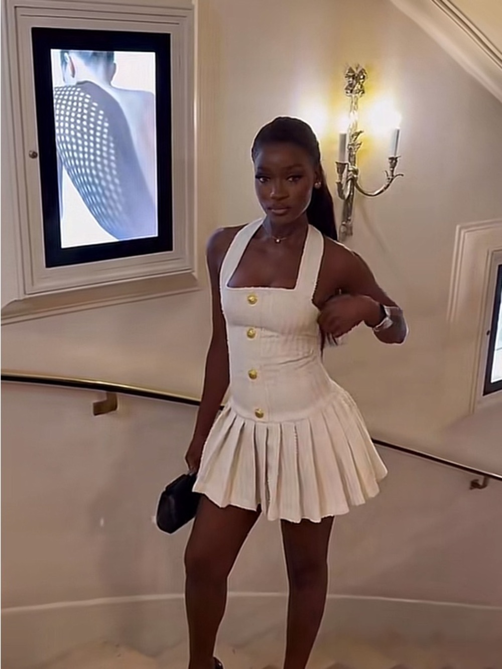 Heiress Pleated Halter Dress - Picture 4 of 10